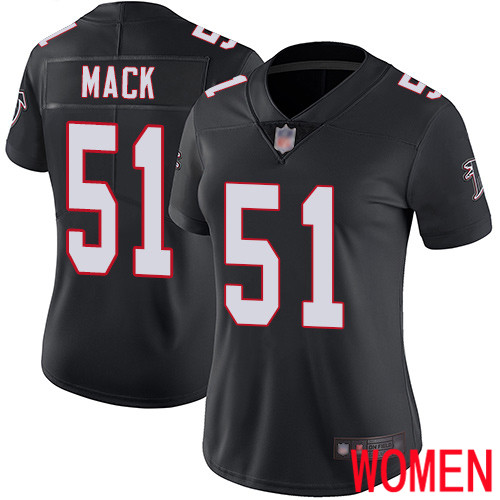 Atlanta Falcons Limited Black Women Alex Mack Alternate Jersey NFL Football #51 Vapor Untouchable->women nfl jersey->Women Jersey